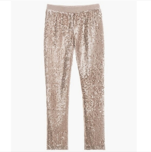 Chico's Pants - Chico's Women's Large Sequins and Panne Tapered Ankle Pants Taupe NEW  Career 2